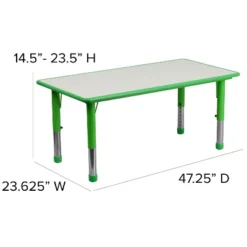 Emma And Oliver 23.625"W X 47.25"L Rectangular Plastic Height Adjustable Activity Table -Home Decoration Store GUEST 9b9263b2 48d1 4b18 bf7c 6f3aadaeb227 1