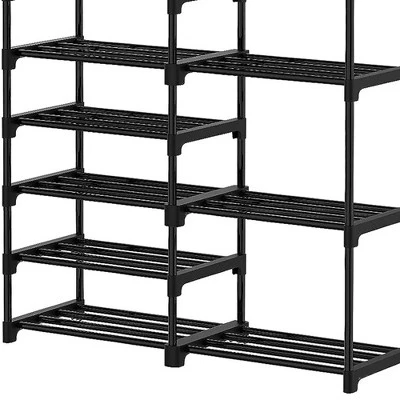 WOWLIVE 9-Tier Large Stackable Metal Shoe Rack Shelf Storage Tower Unit Cabinet Organizer For Closets, Fits 30 To 35 Pairs, Black 3 WOWLIVE 9-Tier Large Stackable Metal Shoe Rack Shelf Storage Tower Unit Cabinet Organizer For Closets, Fits 30 To 35 Pairs, Black - Image 3