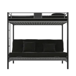Twin Over Futon Maxence Metal Bunk Bed Silver/Black - Room & Joy 13 Twin Over Futon Maxence Metal Bunk Bed Silver/Black - Room & Joy -Home Decoration Store GUEST 9e66d74e 9b2d 4bbb 9c12 2126c9d3bbf2