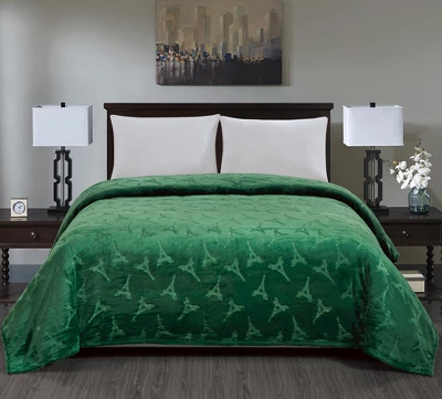 Eiffel Tower Microh Super Premium Flannel Fleece All Season Blanket Green By Plazatex 1 Eiffel Tower Microh Super Premium Flannel Fleece All Season Blanket Green By Plazatex