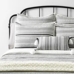 Textured Stripe Pillow Sham Dark Gray/Cream - Hearth & Hand With Magnolia 7 Textured Stripe Pillow Sham Dark Gray/Cream - Hearth & Hand With Magnolia -Home Decoration Store GUEST a0f8fe96 7ab4 46c3 ad09 b2250acbb400