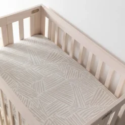 Babyletto Oat Stripe Muslin Mini Crib Sheet