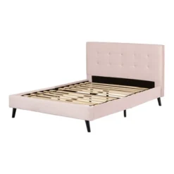 Maliza Upholstered Complete Platform Bed Pale Pink - South Shore -Home Decoration Store GUEST a14962a5 1191 4ad5 a65a ab7371cf717e