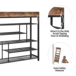 Yaheetech 6-Tier Shoes Rack Shelf Organizer Entryway Shoes Shelf With Storage Box, Rustic Brown 15 Yaheetech 6-Tier Shoes Rack Shelf Organizer Entryway Shoes Shelf With Storage Box, Rustic Brown -Home Decoration Store GUEST a1d2d6b1 b3ee 457f 886c 307e17f62f81