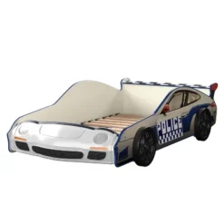 Twin Quessa Police Car Bed With Led Headlight Chair Black/White - HOMES: Inside + Out -Home Decoration Store GUEST a2da96a4 0c4f 40d8 97f1 e14b1f3e9ac2