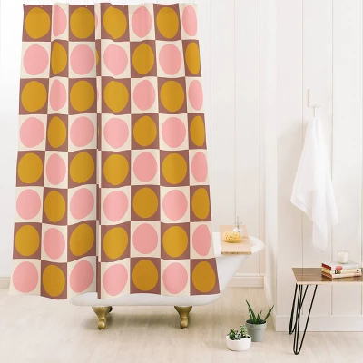 June Journal Autumn Checkerboard Shower Curtain Cream - Deny Designs 1 June Journal Autumn Checkerboard Shower Curtain Cream - Deny Designs