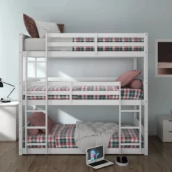Twin Capri Wood Triple Bunk Bed White - Hillsdale Furniture -Home Decoration Store GUEST a47cef0e eda5 42dc b62e f1cb7286bbdf