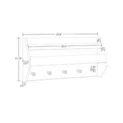 Kids' Catch-All Wall Shelf With Bookrack And Hooks White - RiverRidge Home -Home Decoration Store GUEST a6500deb 9f7d 4c0c b856 24396c947ae7