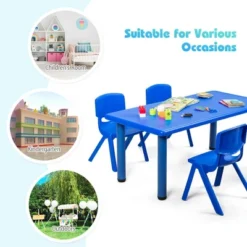 Costway Kids Plastic Rectangular Learn And Play Table Playroom Kindergarten Home Blue 16 Costway Kids Plastic Rectangular Learn And Play Table Playroom Kindergarten Home Blue -Home Decoration Store GUEST a6672409 dd8a 4335 8c82 1a5bb22c0ccc