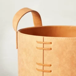 Faux Leather Storage Bin Camel Brown - Hearth & Hand™ With Magnolia -Home Decoration Store GUEST a690a4f2 fdff 45a8 bfee d68985dd8506