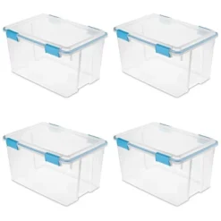 Sterilite 54 Quart Clear Plastic Stackable Storage Container Box Bin With Air Tight Gasket Seal Latching Lid Long Term Organizing Solution -Home Decoration Store GUEST a7a8d0d1 32c0 4213 97f6 439b421ae932