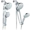 6" 48 Setting Hotelspa Aquabar High Pressure Luxury Three-Way Handheld Shower Head Combo Chrome - AquaDance