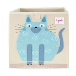 3 Sprouts Large 13 Inch Square Children's Foldable Fabric Storage Cube Organizer Box Soft Toy Bin Bundle With 1 Blue Cat And 1 Arctic Penguin Design -Home Decoration Store GUEST aae695b5 7a7b 4540 a98c 14ad7ed46717