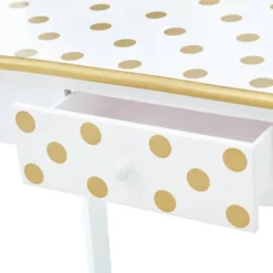 Fashion Polka Dot Gisele Play Vanity Set With Led Mirror White/Gold - Teamson Kids -Home Decoration Store GUEST ab0681c8 53fe 4186 a732 cfc0a27d59ac