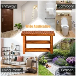 Costway 3-Tier Wood Shoe Rack 27.5' Shoe Bench Freestanding Boots Organizer Heavy-duty -Home Decoration Store GUEST ad04b294 dfa5 4e81 bdf9 81f3f54b29c0