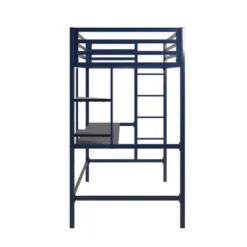 Twin Maxwell Metal Loft Bed With Desk & Shelves Blue/Black - Novogratz 11 Twin Maxwell Metal Loft Bed With Desk & Shelves Blue/Black - Novogratz -Home Decoration Store GUEST ad68684f fd18 4423 a5a4 1e0d0881a576