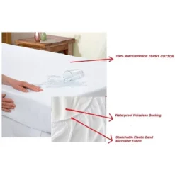 Elegant Comfort Hypoallergenic %100 Water-Proof Terry Cotton Mattress Protector Fitted Sheet Style -Home Decoration Store GUEST ad849f55 ff58 4301 a008 d2cf4d1dfcb8