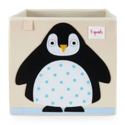3 Sprouts Large 13 Inch Square Children's Foldable Fabric Storage Cube Organizer Box Soft Toy Bin Bundle With 1 Blue Cat And 1 Arctic Penguin Design -Home Decoration Store GUEST b0572ffa 79d4 41bc bbe9 d2027b9a0340