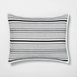 Textured Stripe Pillow Sham Dark Gray/Cream - Hearth & Hand With Magnolia 8 Textured Stripe Pillow Sham Dark Gray/Cream - Hearth & Hand With Magnolia -Home Decoration Store GUEST b0608181 3b6d 4688 8af4 76eb9e213a88