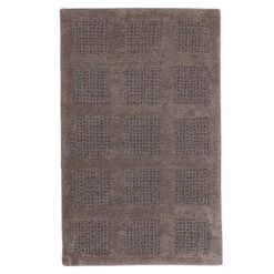 Square Honeycomb 100% Cotton Reversible Bath Rug Stone By Knightsbridge -Home Decoration Store GUEST b102c0fe 3eda 40f0 b317 c24e29224db0