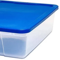 Homz 28 Quart Snaplock Clear Plastic Storage Tote Container Bin With Secure Lid And Handles For Home And Office Organization, Blue (2 Pack) -Home Decoration Store GUEST b17f4d4d 6d50 448c 8239 17b0bf02ccd7