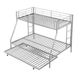 Twin Over Full Steel Bunk Bed With Twin Size Trundle Bed And Two-Side Ladders-ModernLuxe -Home Decoration Store GUEST b348fc84 89ee 4c30 bcc6 d3e01db834a6