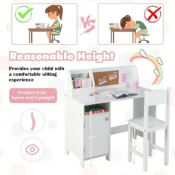 Costway Kids Desk And Chair Set Study Writing Workstation With Bookshelf & Bulletin Board -Home Decoration Store GUEST b3d97b03 8d72 49d2 ae2f 5d3bb16b422d