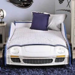 Twin Quessa Police Car Bed With Led Headlight Chair Black/White - HOMES: Inside + Out -Home Decoration Store GUEST b46f2ec7 b3f6 498a 9738 db825ef09763