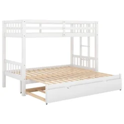 Twin Over Twin Pull-out Bunk Bed With Trundle Bed And Ladder-ModernLuxe -Home Decoration Store GUEST b577237a cd51 4982 816e 80a0d2d91548