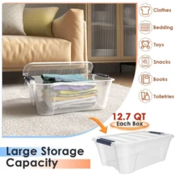 Costway 12 Pack Latch Stack Storage Box Tubs Bins Latches Handles -Home Decoration Store GUEST b5e20b28 f52c 45c4 901e c3abc4456490