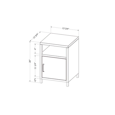 Sweedi Metal 1-Door Nightstand - South Shor 7 Sweedi Metal 1-Door Nightstand - South Shor - Image 7