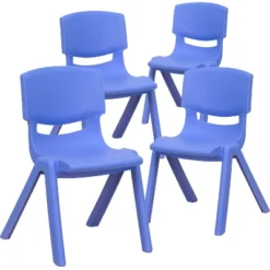 Emma And Oliver 4 Pack Plastic Stack School Chair With 12" Seat Height - Kids Chair -Home Decoration Store GUEST bb2c8594 e30c 4a06 af1d de294f76a880
