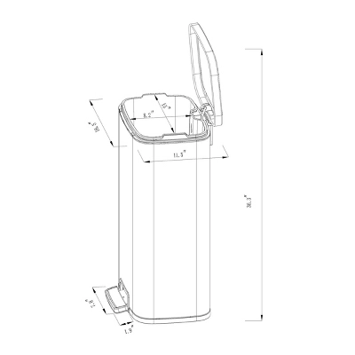 45L Rectangular Step Trash Can - Brightroom™ 4 45L Rectangular Step Trash Can - Brightroom™ - Image 4