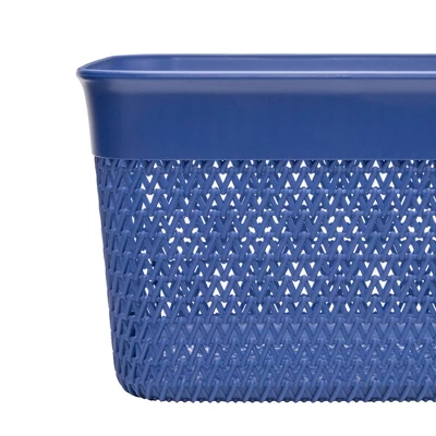 Life Story 16 Quart Lightweight Heavy Duty Woven Trendy Storage Organizer Holder Bin Basket W/ Built In Handles For Household Storage, Blue (12 Pack) 4 Life Story 16 Quart Lightweight Heavy Duty Woven Trendy Storage Organizer Holder Bin Basket W/ Built In Handles For Household Storage, Blue (12 Pack) - Image 4
