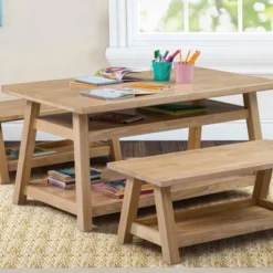 ECR4Kids Sit N' Stash Rectangular Table, Classroom Storage, Natural -Home Decoration Store GUEST bf107c80 0a2e 46bd a966 bd3513ca9dee