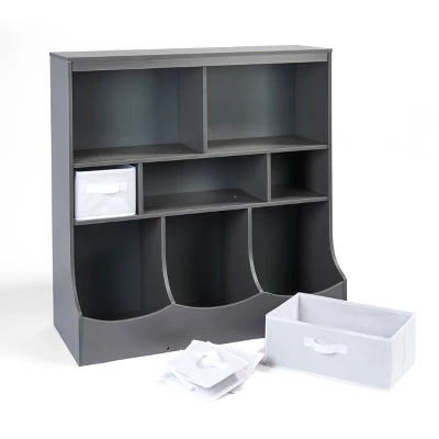 Badger Basket Combo Bin Storage Unit With 3 Baskets Charcoal 5 Badger Basket Combo Bin Storage Unit With 3 Baskets Charcoal - Image 5