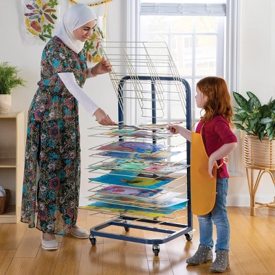 Kaplan Early Learning Mobile Floor Drying Rack 1 Kaplan Early Learning Mobile Floor Drying Rack