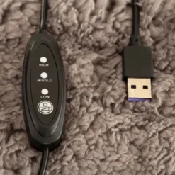 Heated Blanket 2-Pack - USB-Powered Fleece Throw Blankets For Travel, Home, Office, Or Camping - Winter Car Accessories By Stalwart (Gray) -Home Decoration Store GUEST c46633b3 bd2c 4adc 8fcc cfc7efb13e68