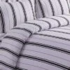 Stripe 3pc Cotton Flannel Printed Oversized Duvet Set - Tribeca Living