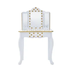 Fashion Polka Dot Gisele Play Vanity Set With Led Mirror White/Gold - Teamson Kids -Home Decoration Store GUEST c71bfc0f 9c5e 492f b5f6 757f271dc383
