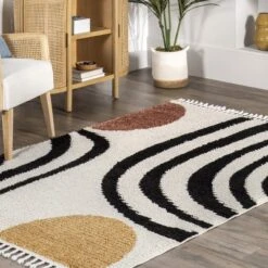 NuLOOM Stefanie Abstract Shapes Tassel Area Rug -Home Decoration Store GUEST c7e1d217 8268 48bb ab78 8efef07ebdce