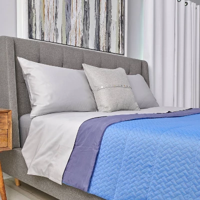 Twin Cool & Clean Bed Blanket Blue Fog - Sealy 4 Twin Cool & Clean Bed Blanket Blue Fog - Sealy - Image 4