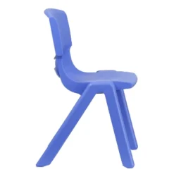 Emma And Oliver 4 Pack Blue Plastic Stack School Chair With 15.5"H Seat, 3rd-7th School Chair -Home Decoration Store GUEST c9711bc6 20e4 40f0 a993 4f65b94d8b9f