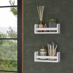 2pk Kids' 10" Floating Wall Mount Bookshelf Set White - RiverRidge Home 24 2pk Kids' 10" Floating Wall Mount Bookshelf Set White - RiverRidge Home -Home Decoration Store GUEST ca0c00c6 c615 497b a352 7e136e7c6dc7