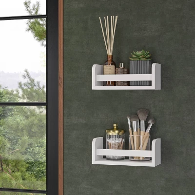 2pk Kids' 10" Floating Wall Mount Bookshelf Set White - RiverRidge Home 12 2pk Kids' 10" Floating Wall Mount Bookshelf Set White - RiverRidge Home - Image 12