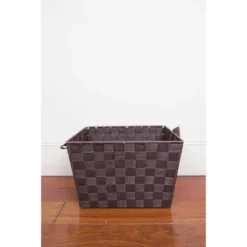 Home Basics Polyester Woven Strap Open Bin, Brown 9 Home Basics Polyester Woven Strap Open Bin, Brown -Home Decoration Store GUEST cb3cad8c d966 4734 8bee 2993af689071