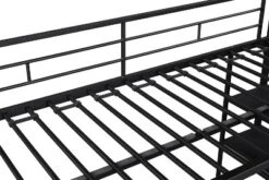 Metal Twin Size Low Loft Bed With Storage Shelf And Stairs, Black - ModernLuxe 16 Metal Twin Size Low Loft Bed With Storage Shelf And Stairs, Black - ModernLuxe -Home Decoration Store GUEST cc1141ca 4c10 458e 9fa9 24571832c7ad