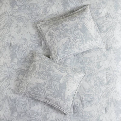 7pc Karlene Cotton Sateen Comforter Set Gray 4 7pc Karlene Cotton Sateen Comforter Set Gray - Image 4
