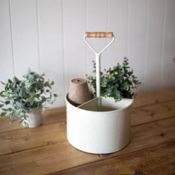 Round White Metal Caddy - Foreside Home & Garden 11 Round White Metal Caddy - Foreside Home & Garden -Home Decoration Store GUEST ce3c509f 2e8d 442c 9886 509cfcd8b301