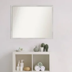 30" X 24" Non-Beveled Svelte Silver Wood Bathroom Wall Mirror - Amanti Art -Home Decoration Store GUEST ce8d6eda 40b6 4396 92cf 07f7763eee99
